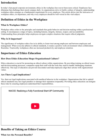 Why Every Employee Should Understand Workplace Ethics