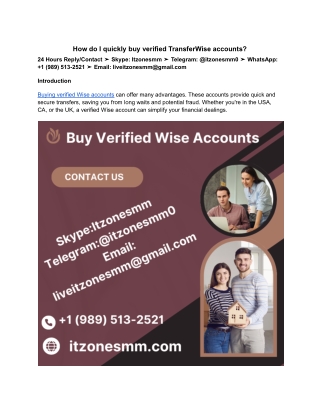 How do I quickly buy verified TransferWise accounts_