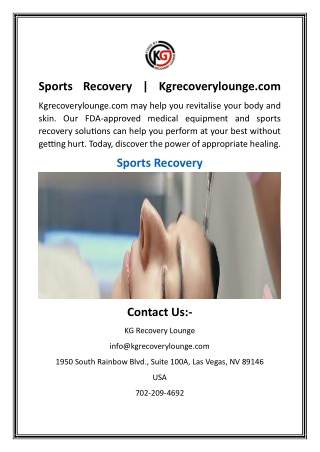 Sports Recovery  Kgrecoverylounge.com