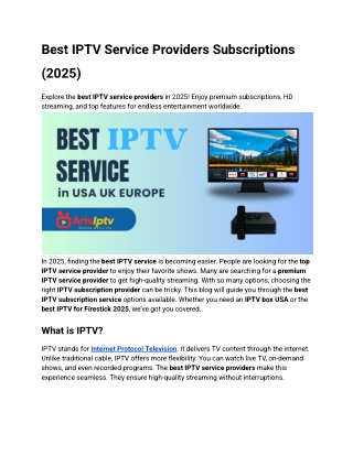 Best IPTV Service Providers Subscriptions (2025)