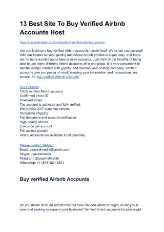 13 Best Site To Buy Verified Airbnb Accounts Host (2025- ...