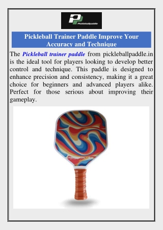 Pickleball Trainer Paddle Improve Your Accuracy and Technique