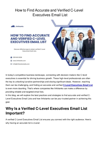 How To Find Accurate And Verified C-Level Executives Email List