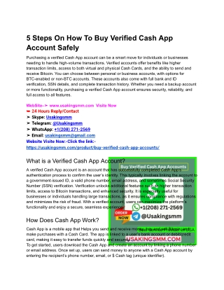 5 Steps On How To Buy Verified Cash App Account Safely