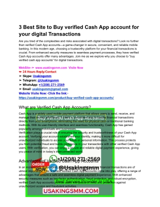 3 Best Site to Buy verified Cash App account for your digital Transactions