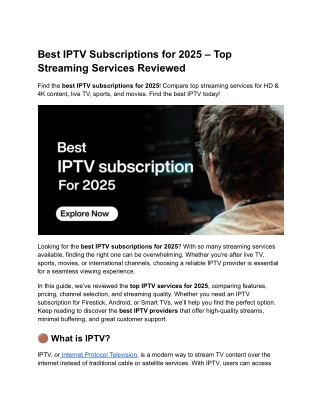 Best IPTV Subscriptions for 2025 – Top Streaming Services Reviewed