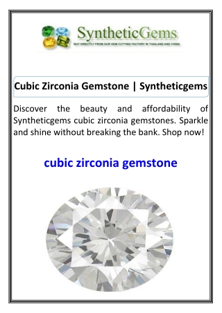Cubic Zirconia Gemstone  Syntheticgems