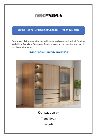 Living Room Furniture In Canada  Trenznova