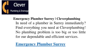 Emergency Plumber Surrey  Cleverplumbing