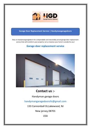 Garage Door Replacement Service  Handymangaragedoors