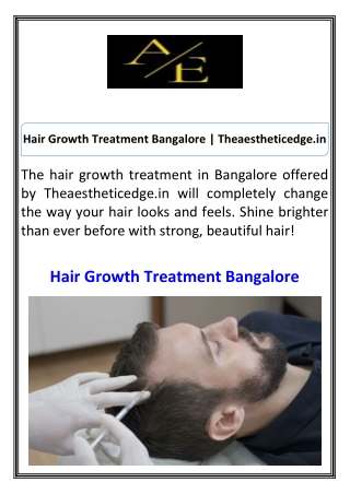 Hair Growth Treatment Bangalore Theaestheticedge.in