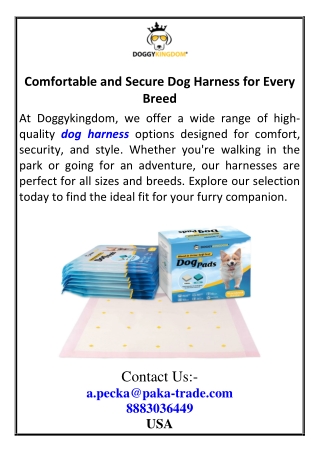 Comfortable and Secure Dog Harness for Every Breed...