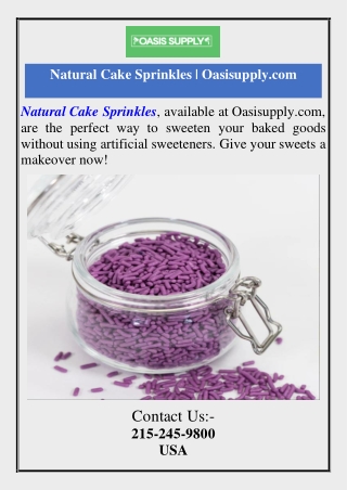 Natural Cake Sprinkles  Oasisupply.com