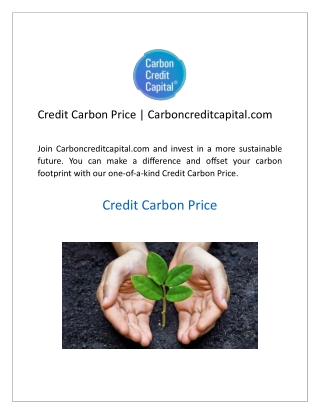 Credit Carbon Price  Carboncreditcapital