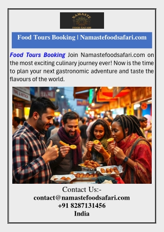 Food Tours Booking  Namastefoodsafari.com