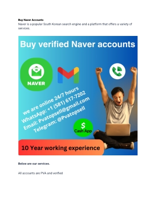 Buy Naver Accounts in pvatopsell 24_7 supports