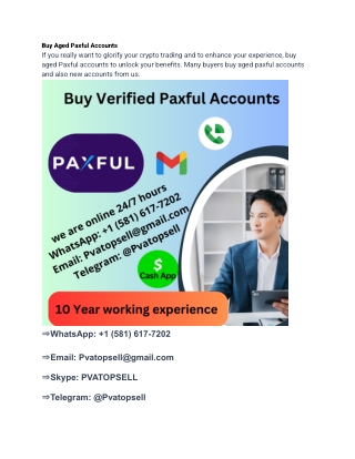 Buy Aged Paxful Accounts in our website Pvatopsell