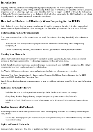 How to Use Flashcards Effectively When Preparing for the IELTS