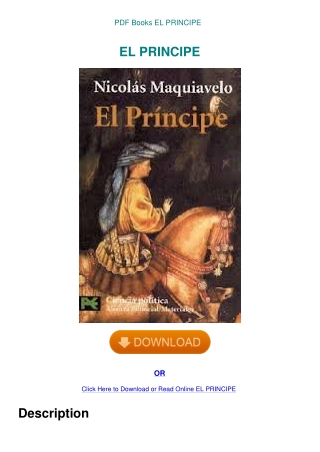 PDF Books EL PRINCIPE