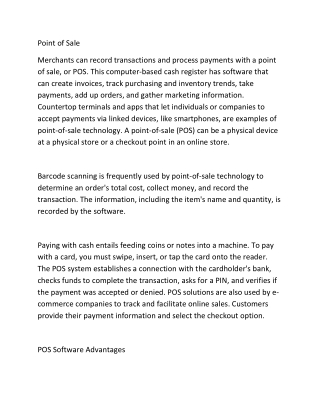Point of Sale ecosystem that makes things easy