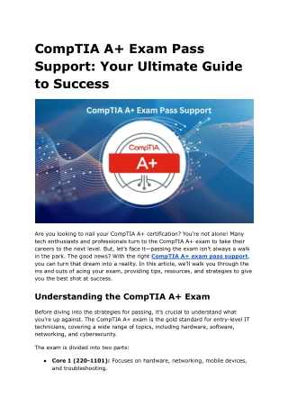 CompTIA A  Exam Pass Support Your Ultimate Guide to Success