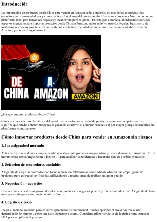 Guía completa sobre cómo importar productos desde China a Amazon