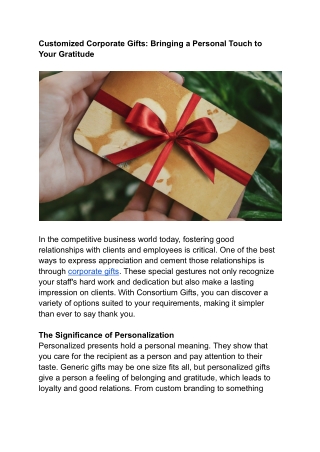 Customized Corporate Gifts_ Bringing a Personal Touch to Your Gratitude