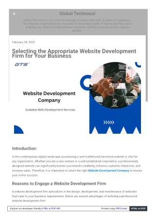 Selecting the Appropriate Website Development Firm for Your Business