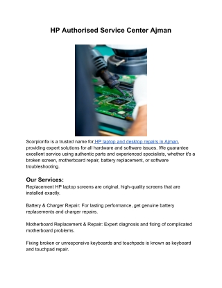 HP Authorised Service Center Ajman