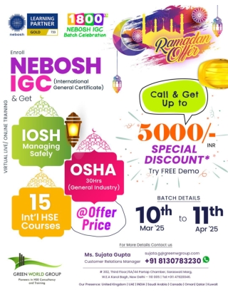 NEBOSH IGC COURSE RAMADAN OFFER IN NEW DELHI