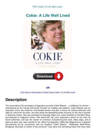PDF Cokie A Life Well Lived
