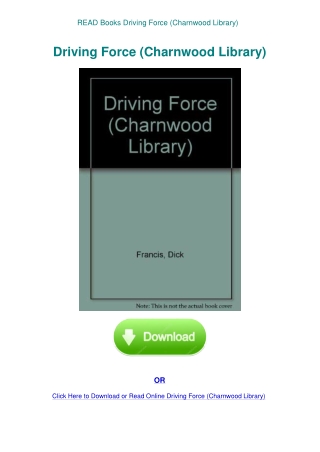 READ Books Driving Force (Charnwood Library)