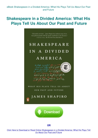 eBook Shakespeare in a Divided America What His Plays Tell Us About Our Past and Future