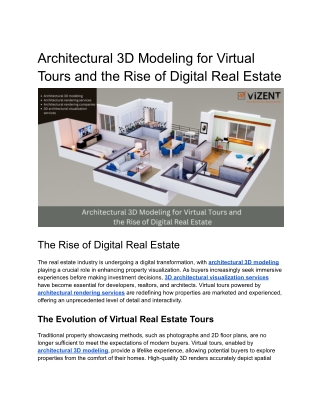 Architectural 3D Modeling for Virtual Tours_ The Rise of Digital Real Estate __off-site vizent Kriti