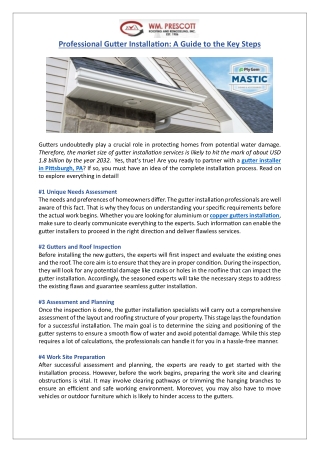 Professional Gutter Installation: A Guide to the Key Steps