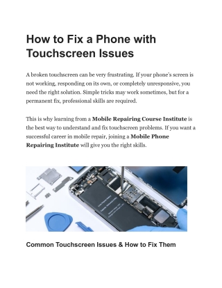How to Fix a Phone with Touchscreen Issues