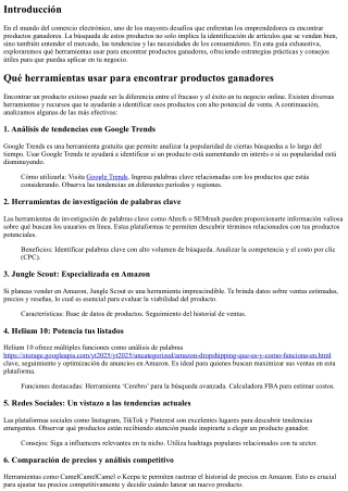 Qué herramientas usar para encontrar productos ganadores