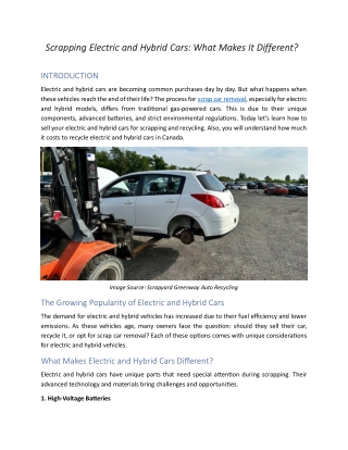 Scrapping Electric and Hybrid Cars - Detailed Process Explained