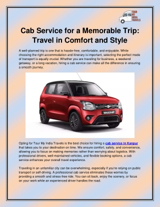 Cab service in Kanpur