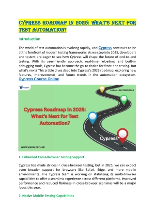Cypress Course Online - Cypress Training in Hyderabad