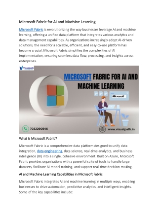 Best Microsoft Fabric Training in Chennai | Visualpath