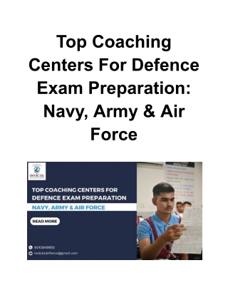 Top Coaching Centers For Defence Exam Preparation Navy, Army & Air Force