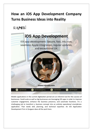 How an iOS App Development Company Turns Business Ideas into Reality