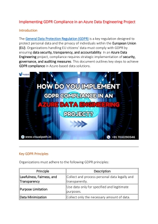 Azure Data Engineer Course in Bangalore | Best Azure Data