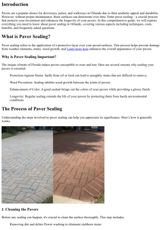 The Ultimate Guide to Paver Sealing: Protect Your Investment in Orlando