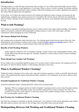 Distinguishing Between Soft Washing and Traditional Window Cleaning.