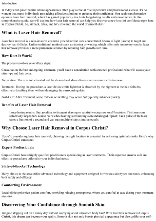 Discover a New Level of Confidence with Laser Hair Removal in Corpus Christi
