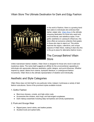 Villain Store