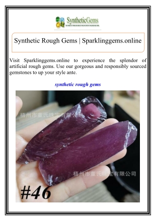 Synthetic Rough Gems | Sparklinggems.online