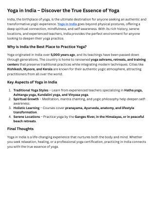 Yoga in India